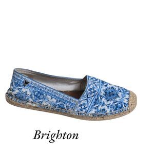 Brighton Blue Espadrilles with Floral Print